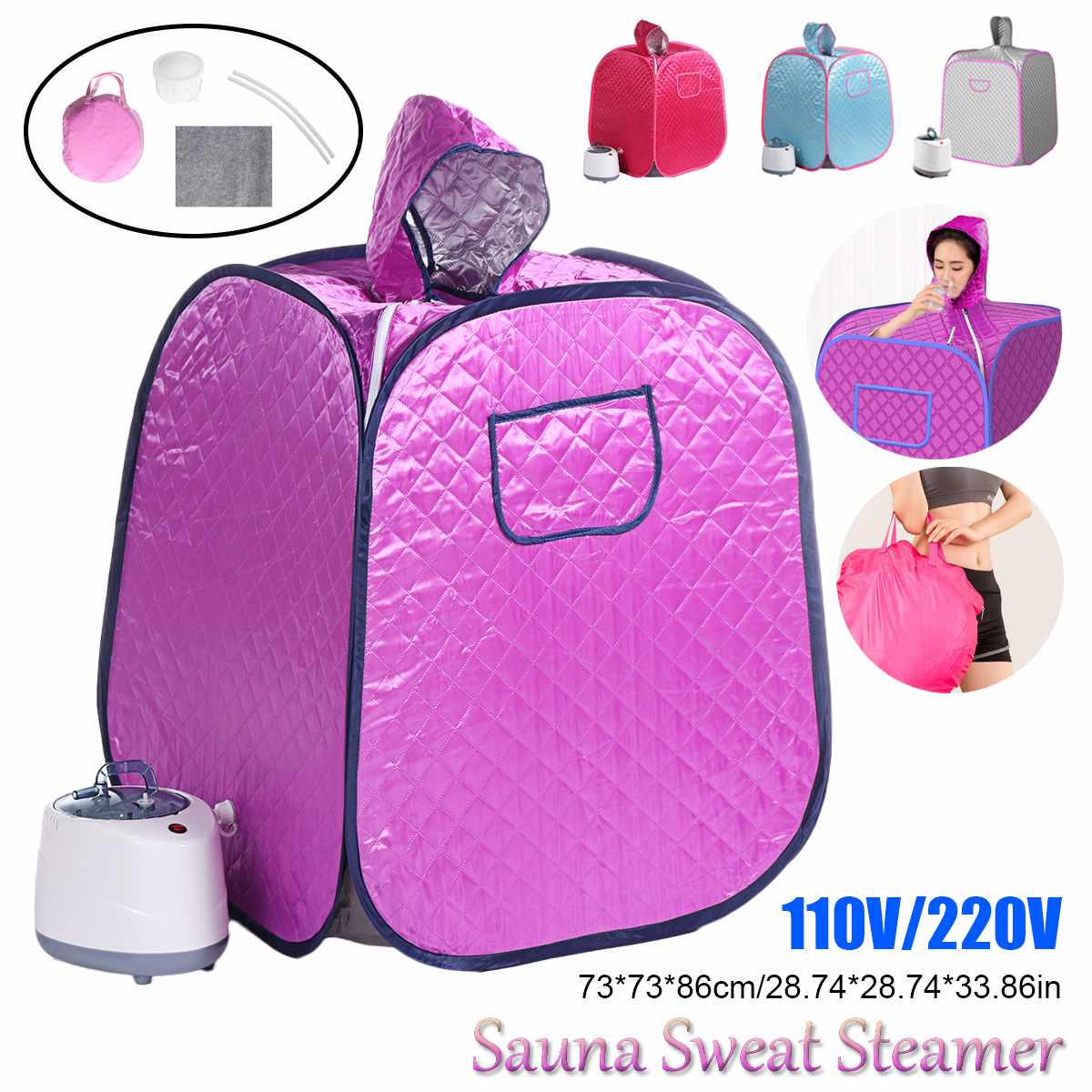 Portable Sauna Bag Steam Shower Generator Infrared SPA Loss Weight Calories Burned Sauna Tent Room Shower Cabin Bathhouse HWC