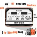 HITBOX Mig Welder Synergy Control Stainless Steel Iron Steel Welder 220V MIG ARC TIG MIG200 Functional DC Gas No Gas