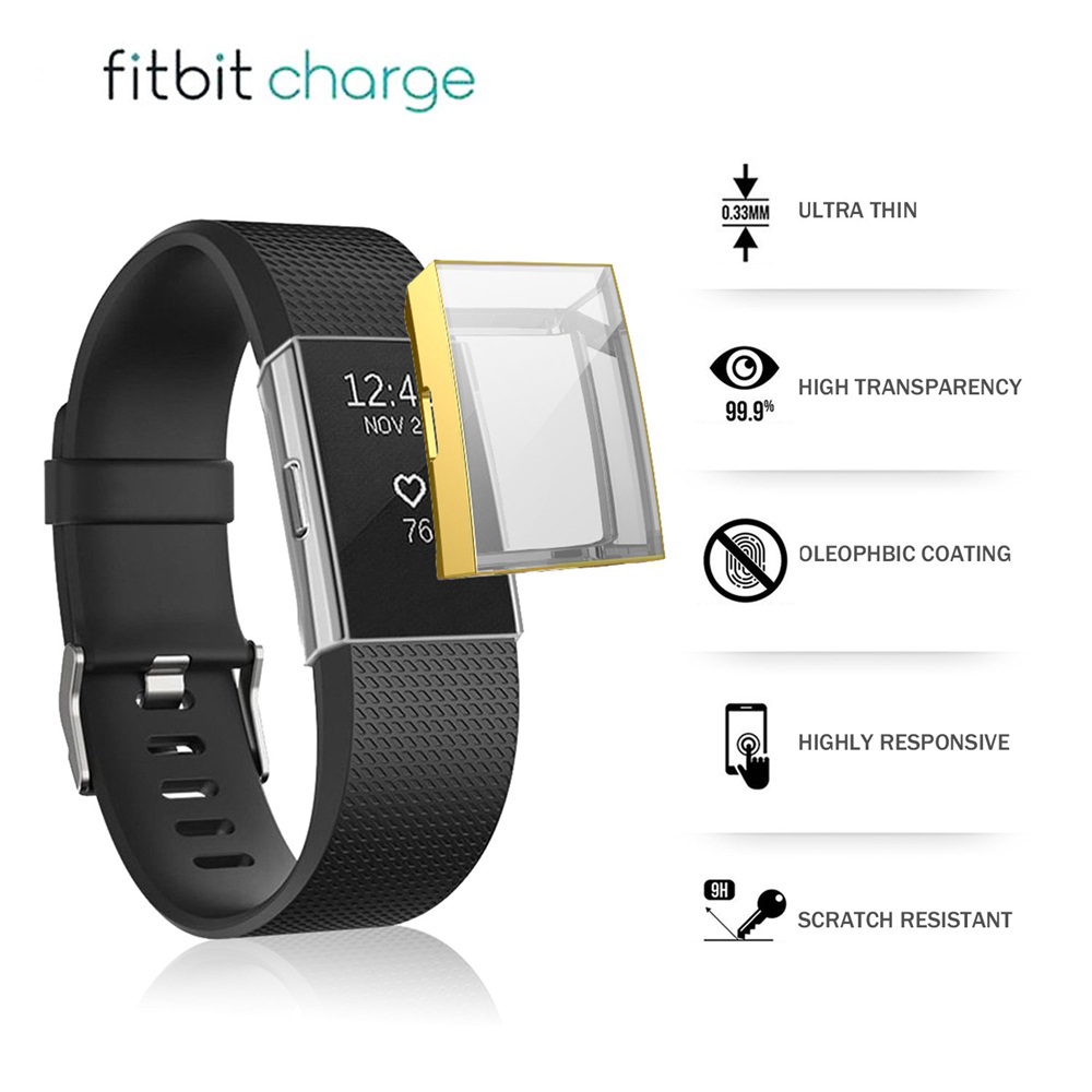 Clear Case For Fitbit Charge 2 Case Soft TPU Silicone Protective Cover Shell Smart Watch Band Accessories