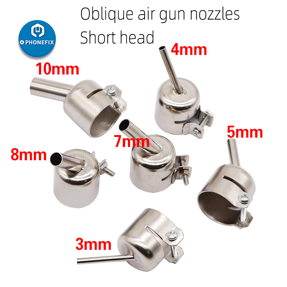 45 Degree Bent Curved Angle Nozzle Sleeve for 850 Series Hot Air Gun 852 852D Hot Air Soldering Station Nozzle Replacement Tips