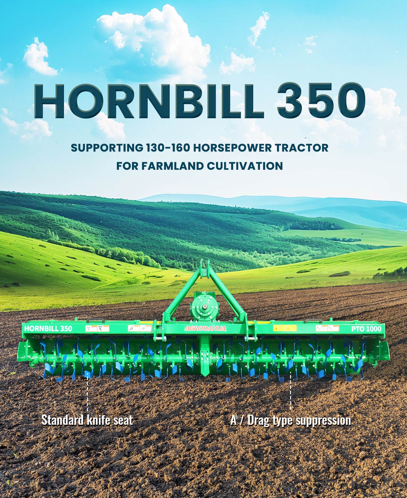 Supporting 130-160 horsepower tractor for farmland cultivation