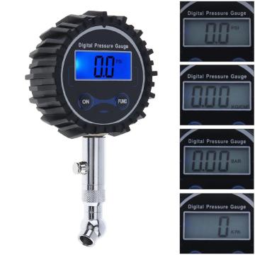 Portable Precision Electronic Digital Tire Gauge Meter Tester with Short Pressure Measuring Valve and Night Vision for Car Tyre