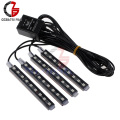 12/16/36/48 LED Car Grille Strobe RGB LED Strip Light Decorative Atmosphere Lamps Grid Interior Light with Remote for Auto