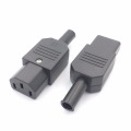IEC Straight Cable Plug Connector C13 C14 10A 250V Black female&male Plug Rewirable Power Connector 3 pin AC Socket