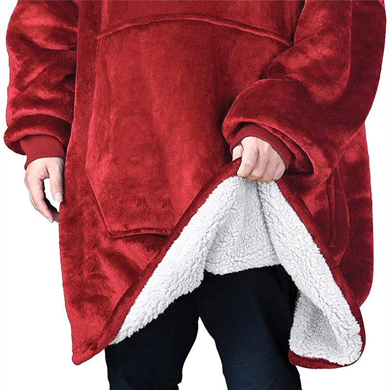 Oversized Hoodies Sweatshirt Women Winter Hoodies Fleece Giant TV Blanket With Sleeves Pullover Oversize Women Bathrobe Hoody