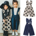 Fashion Baby Kids Girl Ruffle Suspender Romper Pants Trousers Bib Overalls Outfits Babys Summer Dot Cotton Fashion Baby Clothing