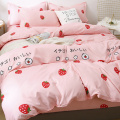 3/4pcs Simple Pink Bedding Set for Girls Luxury Duvet Cover Polyester Cotton Comforter Sets Twin King Queen Size Quilt Cover Set