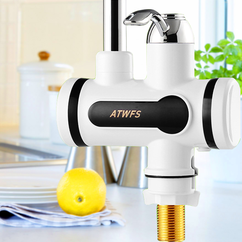 ATWFS Instant Tankless Water Heater Tap Instantaneous Faucet Kitchen Water Heater Crane Instant Hot Water Faucet Digital EU Plug
