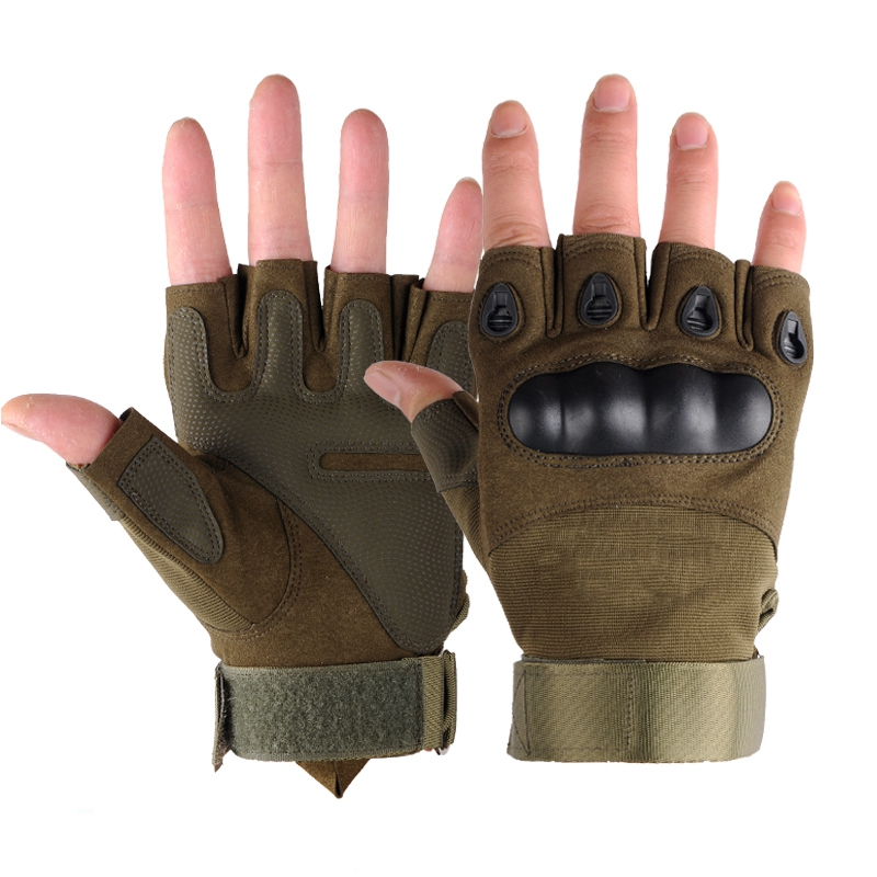 Boyiexin Half-Finger Military Gloves Hard Knuckle Motorcycle Tactical Combat Training Army Shooting Outdoor Gloves