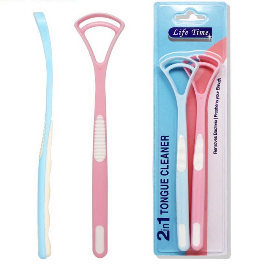 200set 2pc/set Dental Care Tool Wider Design Plastic Tongue Cleaner Scraper Dental Care Health Oral Hygiene Mouth Tool Durable