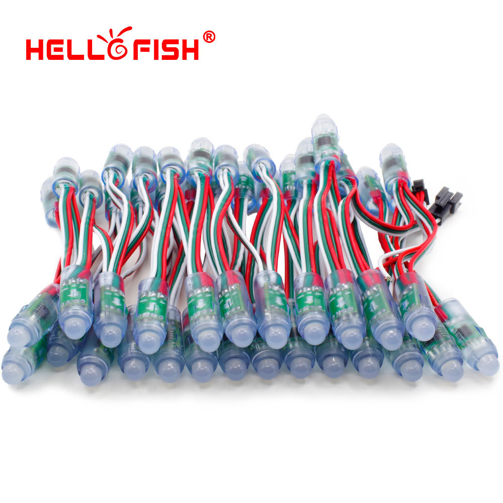 Hello Fish 12mm WS2811 Full Color Pixel Module DC5V IP68 Waterproof Point Lights For Advertisement 50pcs/ lot Free Shipping