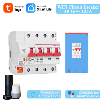 Smart Life Tuya App 2P WiFi Smart Circuit Breaker Overload Short Circuit Protection with Alexa Google Home for Smart Home