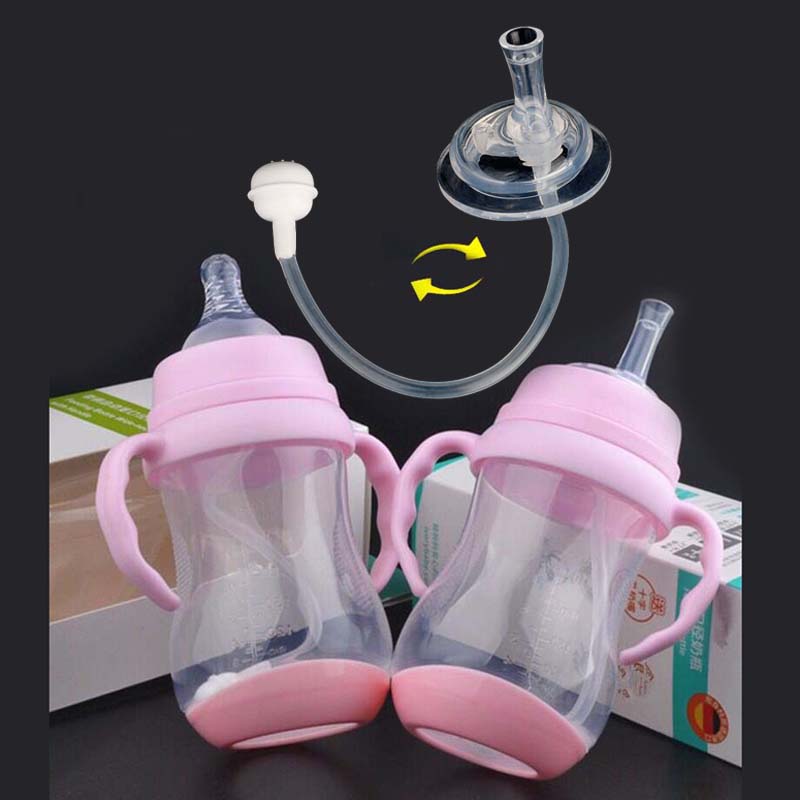3Pcs Baby Bottle Straw Cup Straw Accessories Replacement Wide Mouth Caliber Silicone Feeding Accessories