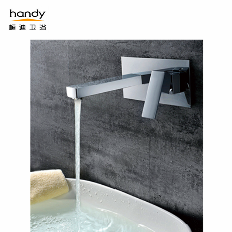 Morden style wall-mount square concealed basin mixer taps