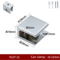 2pcs/lot Square shape Zinc alloy Glass Clamp bracket Glossy shiny shelf support Can clamp 6mm/10mm/12mm