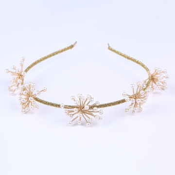 Natural Fresh Water Potato Pearl Headband Gold Hairband For Women Wedding Bridal Jewelry