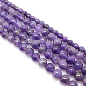 Wholesale Natural Purple Amethyst Round Loose Strand Stone Beads DIY Necklace Bracelet Jewelry Making Pick Size 4 6 8 10 12mm