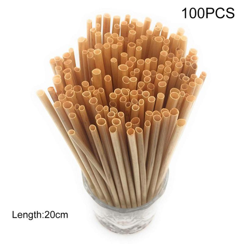 100PCS Drinking Straws Natural Degradable Plant Environmental Wheat Straws Bar Kitchen Accessories Wholesale