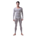 2PCS/Set Men Thermal Compression Set Ice Silk Underwear Men Sexy Long Johns Transparent Underwear Bottom Soft Legging Underwear