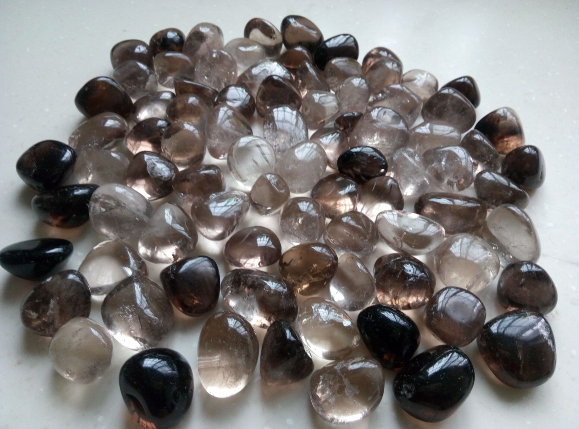 3pc Natural Smoky Quartz Tumbled Quartz Crystals Polished Healing