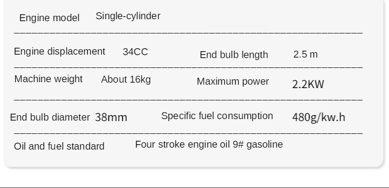 Two-stroke/four-stroke power 3.8CM, 2.5M concrete gasoline engine vibrator, knapsack vibration pump vibrator