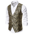 Luxury Gold Floral Jacquard Dress Vest Men 2020 Brand Sleeveless Waistcoat Men Gilet Homme Costume Business Wedding Tuxedo Vests