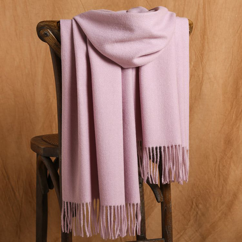 Pure color fashion trend wool scarf female winter warm scarf shawl cashmere couple thick tassel scarf