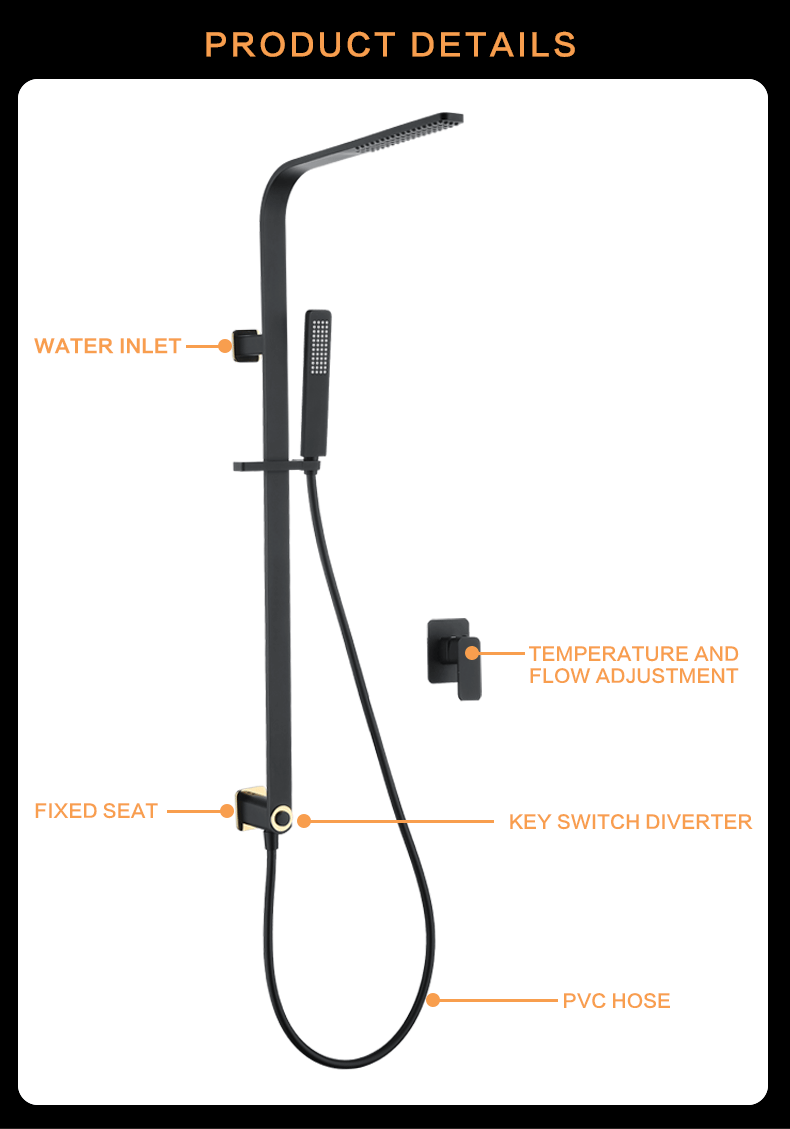 Modern Matte Black Shower System