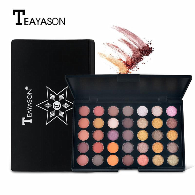35 Colors Pearl Matte Eyeshadow Long Lasting Earth Color Eyeshadow Tray Mix Is Not Easy To Remove Makeup Cosmetic TSLM1