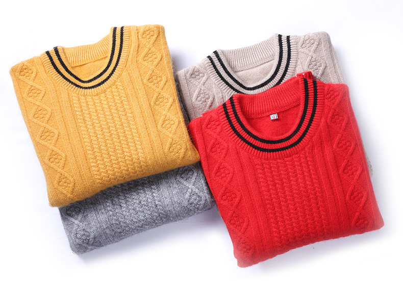 Winter Cashmere Sweater for Boy Warm Pullover Boys Sweater Knitting Pattern Brand Kids Knitted Sweaters Wool Cardigan 100-180 cm