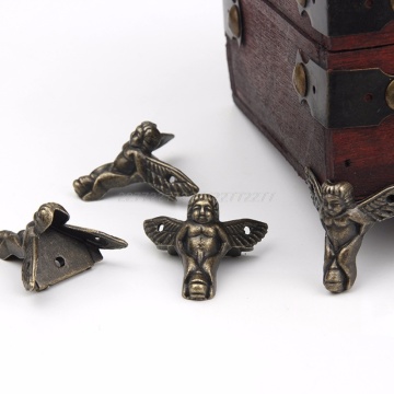 4Pcs Antique Bronze Angel Gift Box Wood Case Corner Protector Furniture Decor A22 19 Dropship