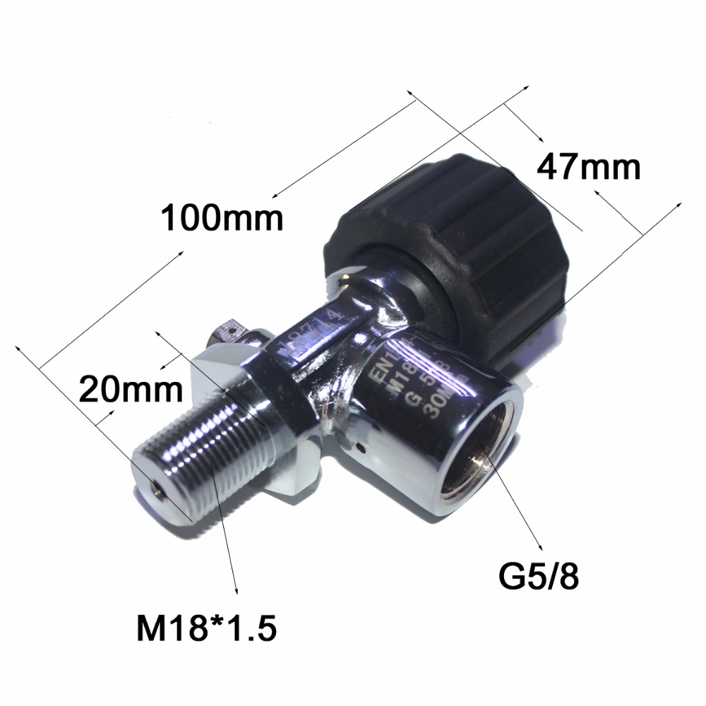 PCP Paintball diving Din Valve Tank ON/OFF Valves Male G5/8 Female 30Mpa/4500psi for M18*1.5 High Pressure Cylinders/CF Tank