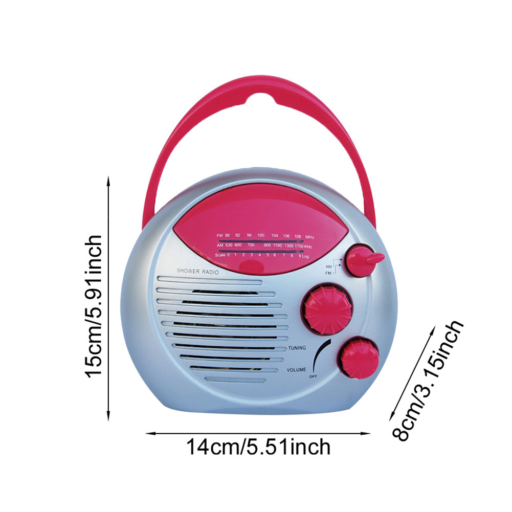 Shower Radio Built In Speaker Outdoor Portable Travel Handheld Bathroom Kitchen Gift IPX4 Waterproof Home Music Play AM FM