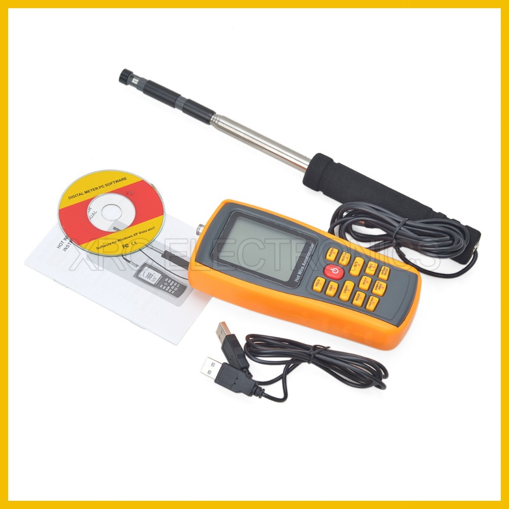 RZ GM8903 Anemometer Wind Speed GaugeTemperature Measurement USB Interface Tool Measuring Instrument