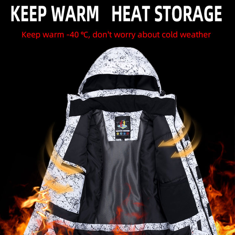 New Girls Boys Ski Suit Hot Waterproof thermal Winter Clothing Children's Ski Suits -30 degree snowboard Ski jacket Pants Set