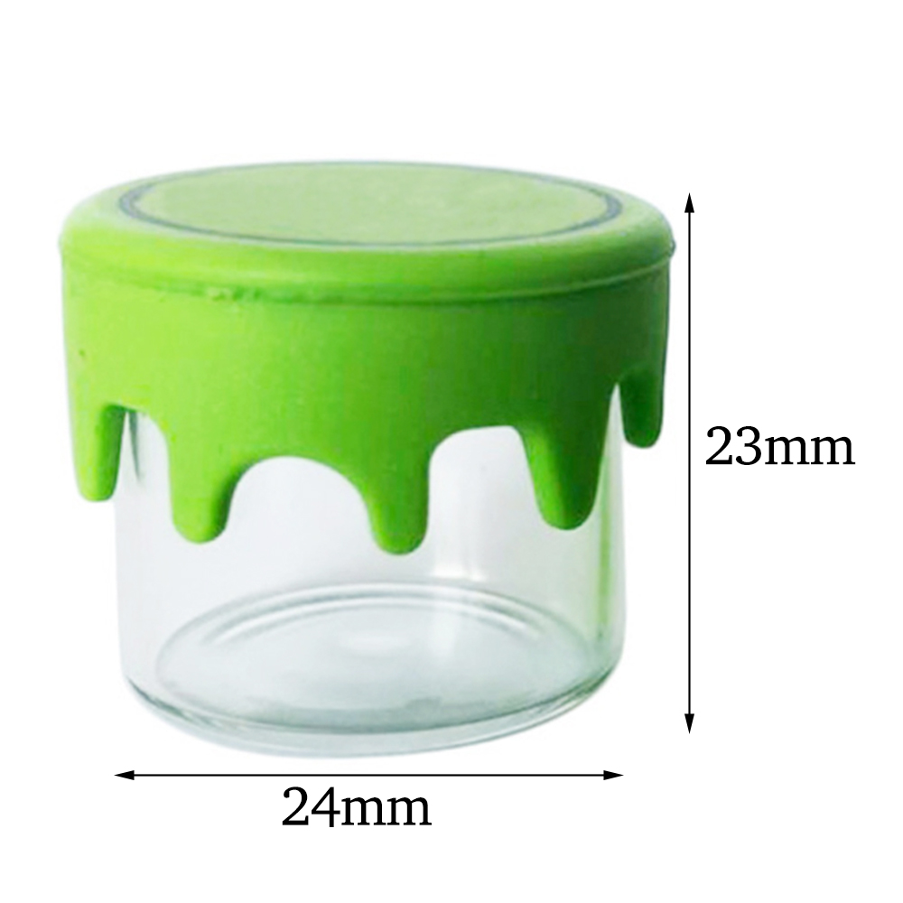 10Pcs Glass 5ml Jars With Silicone Lid Cover Case Jar Bottle Wax Container Kitchen Storage Box Tobacco Herb Smoking Accessories