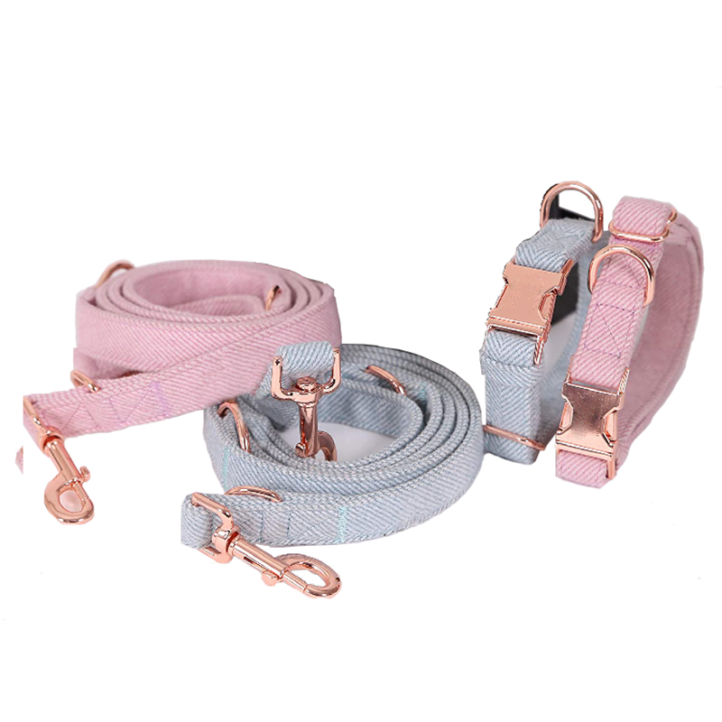 Adjustable Pet Collar Leash Set Nylon Soft Cotton Pet Collar Leash For Small Medium Large Dogs Dog accessories