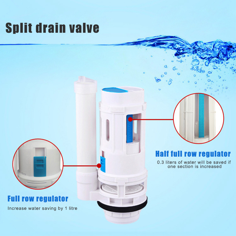 Hot Water Tank Connected 2 Flush Fill Toilet Cistern Inlet Drain Button Repair Parts Water Outlet D6