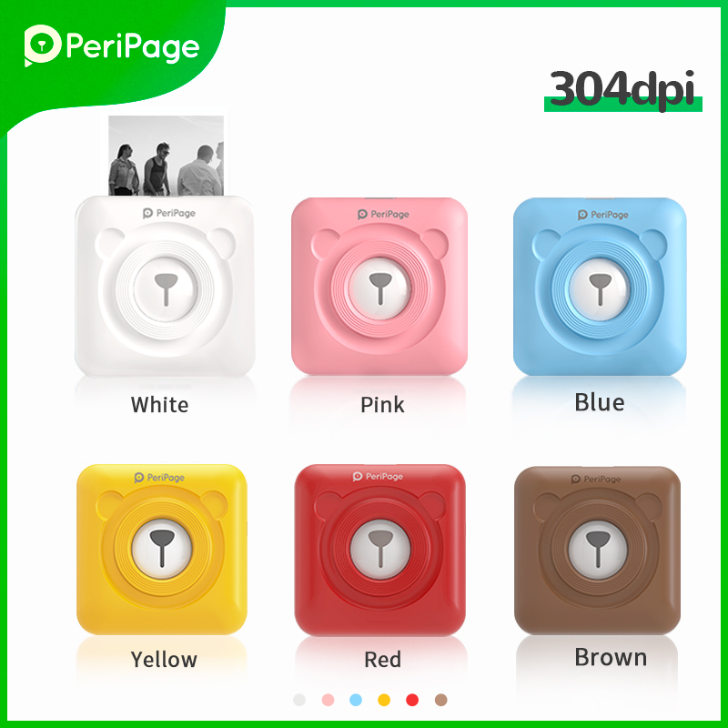 PeriPage Portable Thermal Bluetooth Printer 304dpi Thermal Picture Photo label Mini Printer for Android IOS Mobile Phone A6