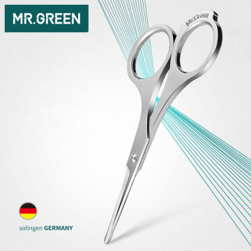 MR.GREEN Makeup Scissors Stainless Steel Beard Nose Hair Scissor Stainless Steel Face Hair Removal Tools Round Point Head