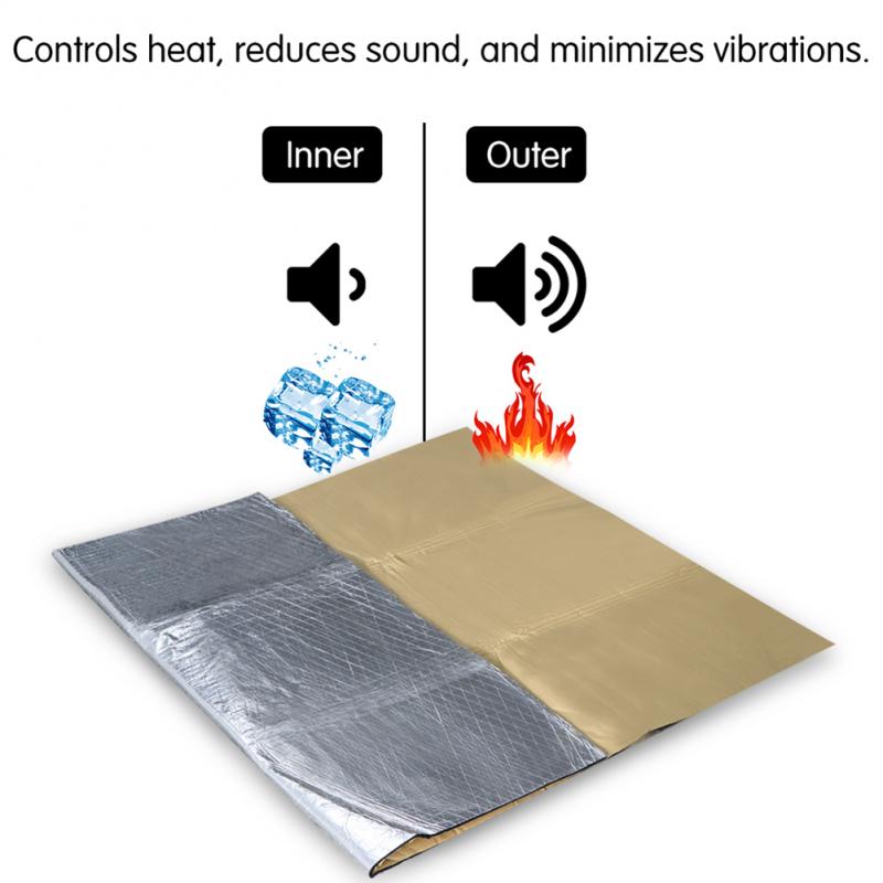 140 x100cm Car Engine Sound Deadener Mat Noise bonnet Insulation Deadening for Hood Firewall Heat Material Aluminum Foam Sticker