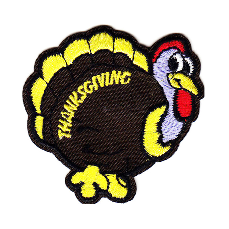 Thanksgiving Turkey Iron On Embroidered Patch