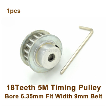 POWGE 18 Teeth 5M Timing Pulley Bore 5/6.35/8mm Fit Width 10mm HTD 5M Timing Belt 18T 18Teeth HTD 5M Timing Pulley
