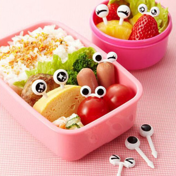 10PCS/Set Cute Plastic Fruit Toothpick Lovely Eye Cartoon Forks Bento Decorative Tableware Food Picks Fish Fork Dessert New