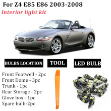 10x LED Bulbs Interior Lights Kit For 2003-2008 BMW Z4 E85 E86 Map Dome Trunk Light LED Lamps Direct Replacement car Stock
