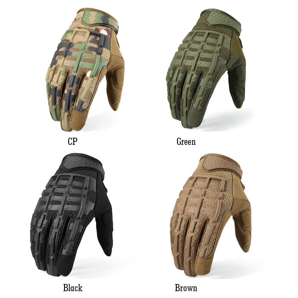 Full Finger Tactical Gloves Rubber Shell Army Military Riding Cycling Training Climbing Biking Outdoor Glove Hunting Mittens
