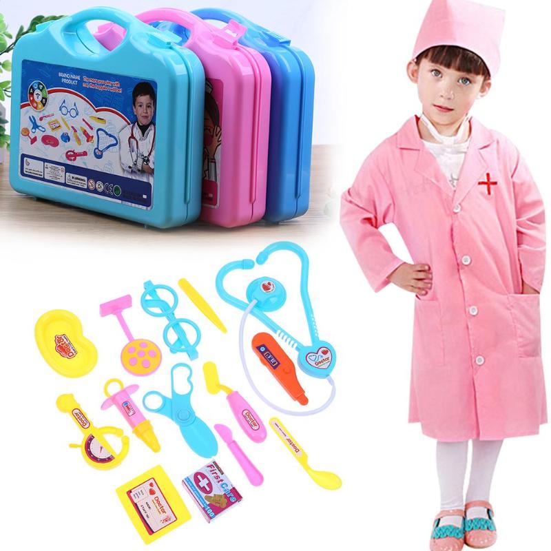 15pcs Children Doctor Nurse Pretend Play Set Portable Suitcase Medical Tool