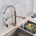 Senlesen Led Kitchen Sink Taps Chrome Brass Spring LED Kitchen Faucet Single Handle Hole Vessel Sink Mixer Tap