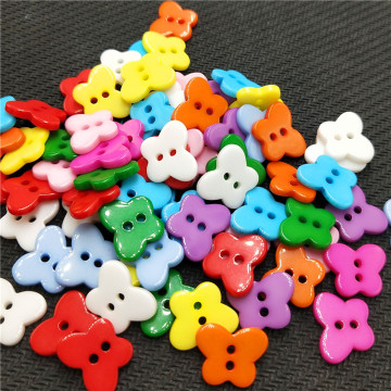 50pcs/pack 10*13mm butterfly Plastic Button Sewing Buttons Craft Doll Kid Appliques