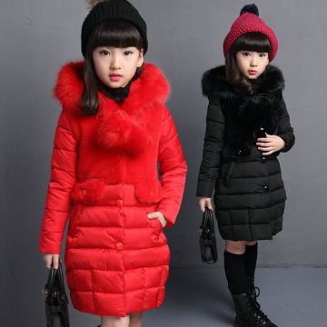Winter children's and girls' long sleeve down jacket coat 2020 new girls' bright face thickened long down jacket cotton jacket